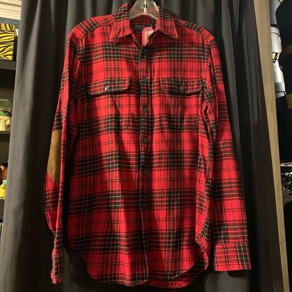 ralph lauren red flannel shirt